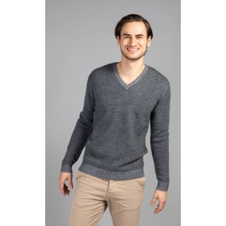 Pullover V-Ausschnitt anthrazit-light gray 2XL