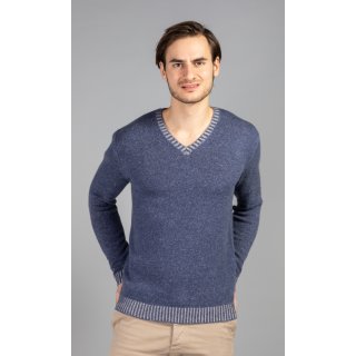 Pullover V-Ausschnitt  blue-sand XL