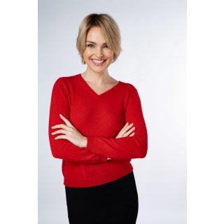 Cashmere V-neck red S